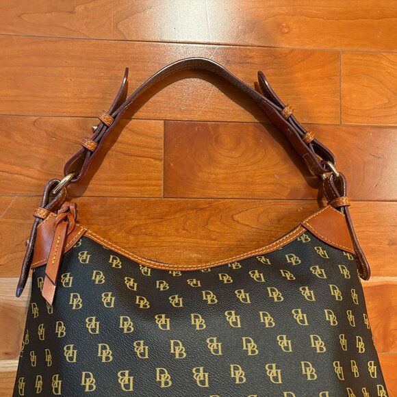 Dooney & Bourke Gretta Hobo Logo Print Canvas/Leather Shoulder Bag - Picture 7 of 15